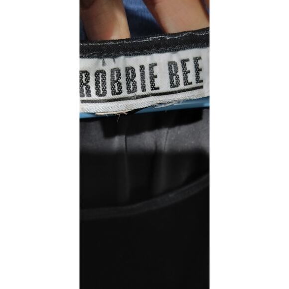 4240) Vintage 80s Robbie Bee Black Velvet Short Sleeve Bow Back Dress Medium? - Picture 7 of 8